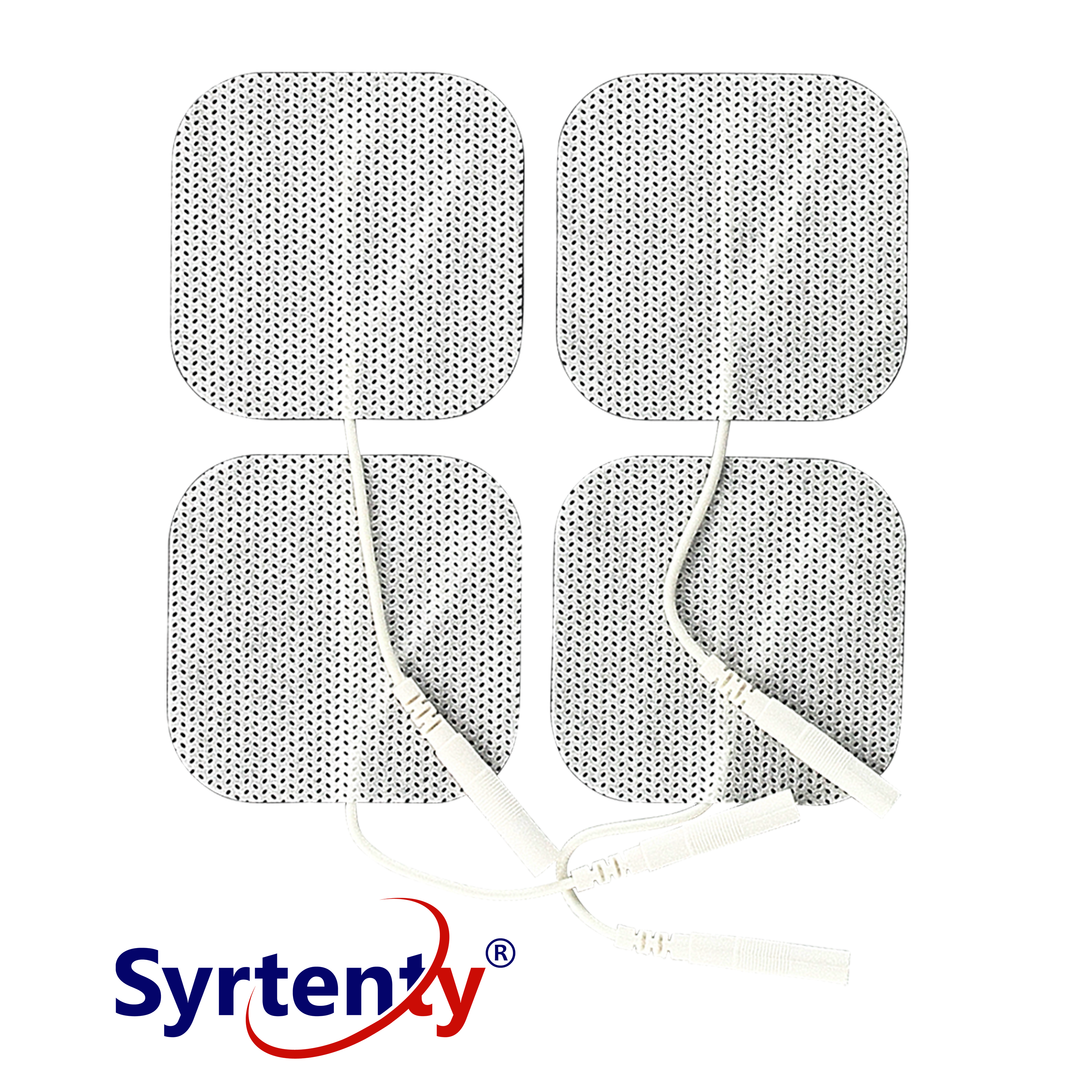 Syrtenty-"TENS Unit Pads -  Pigtail Square 2 inch 4pcs Electrodes"