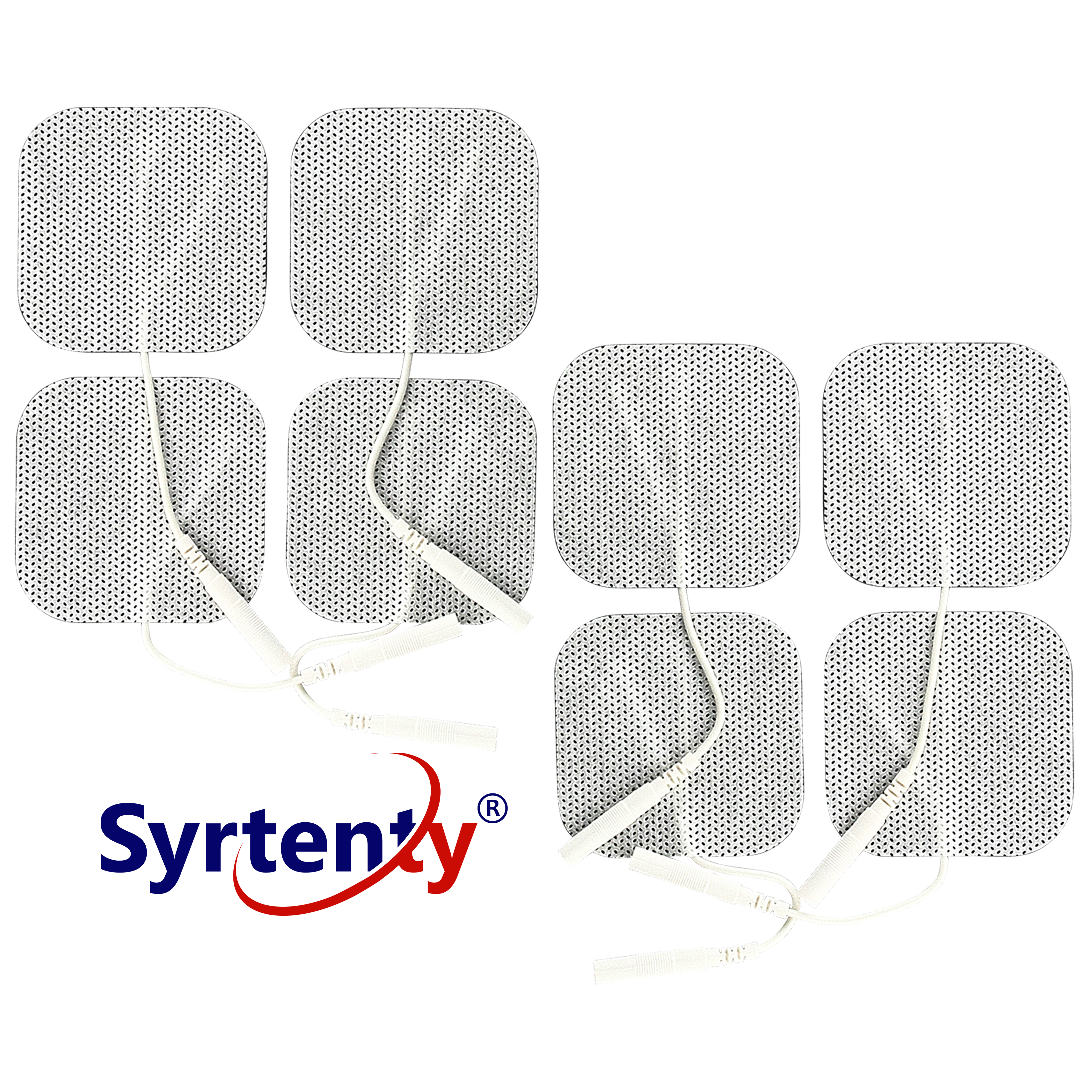 Syrtenty-"TENS Unit Pads -  Pigtail Square 2 inch 8pcs Electrodes"