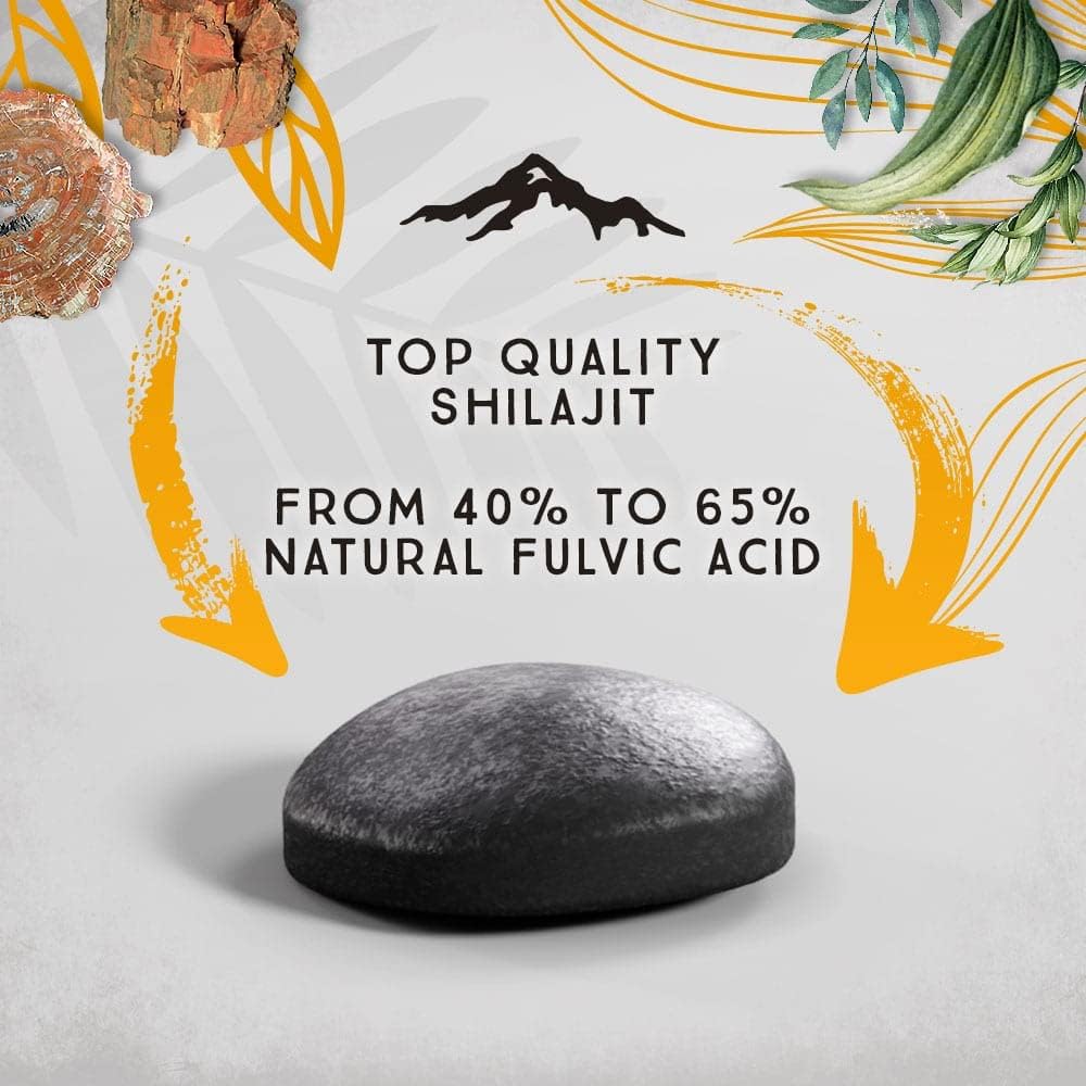 Shilajit Pure Himalayan Organic Dry Drops, 100% Pure Natural Shilajit Supplement for Men & Women, Max Potency 85+ Trace Minerals & Fulvic Acid for Energy, Metabolism & Immune Support