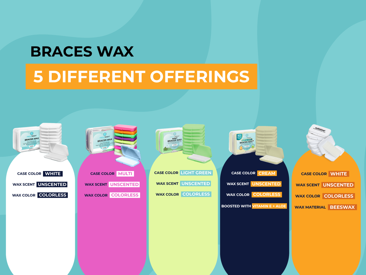 Natural Braces Wax made from Beeswax Pre-cut strips - 6 pack